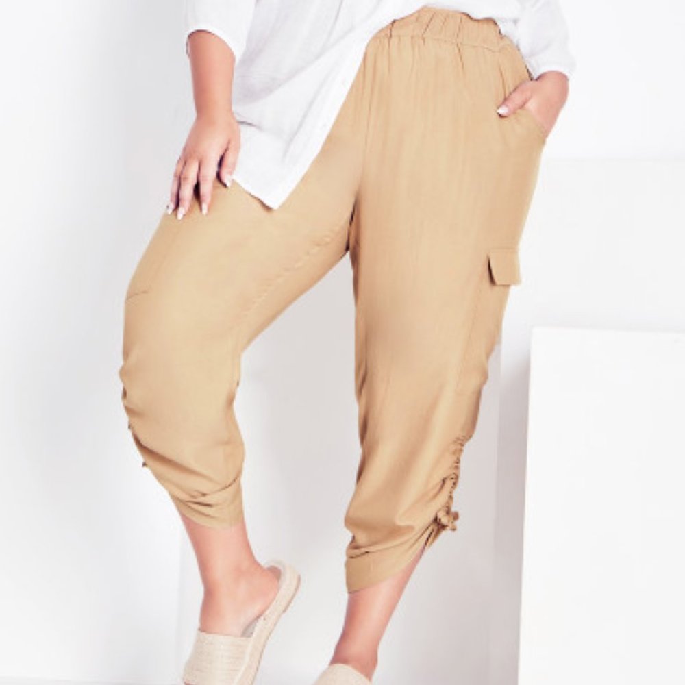 ARNA YORK Shiloh Ruched Pant - stone